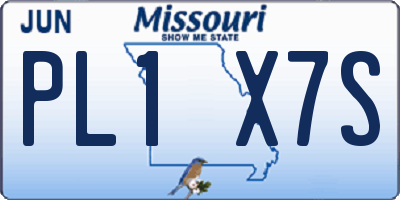 MO license plate PL1X7S