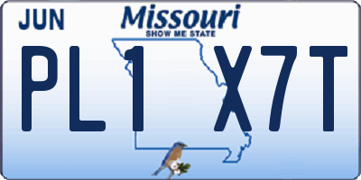 MO license plate PL1X7T