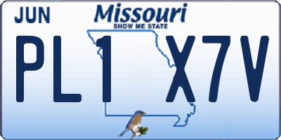 MO license plate PL1X7V