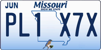 MO license plate PL1X7X
