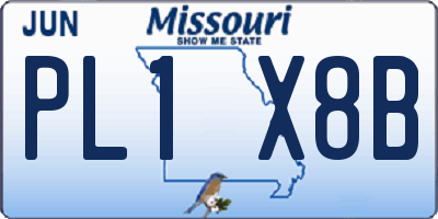 MO license plate PL1X8B