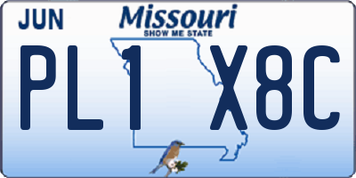 MO license plate PL1X8C