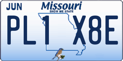MO license plate PL1X8E