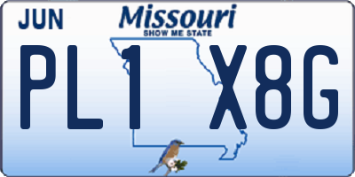 MO license plate PL1X8G