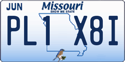 MO license plate PL1X8I