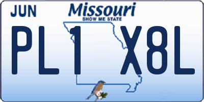MO license plate PL1X8L