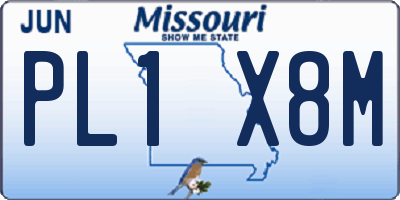 MO license plate PL1X8M