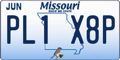 MO license plate PL1X8P