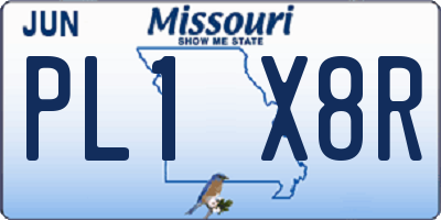 MO license plate PL1X8R