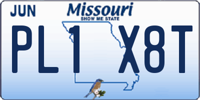 MO license plate PL1X8T