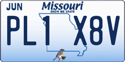 MO license plate PL1X8V