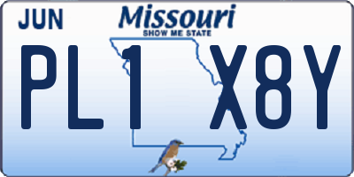MO license plate PL1X8Y