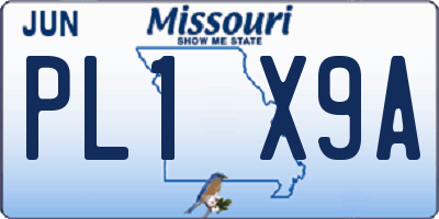 MO license plate PL1X9A