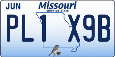 MO license plate PL1X9B