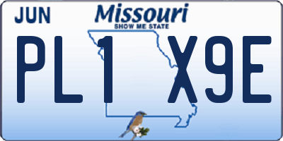 MO license plate PL1X9E