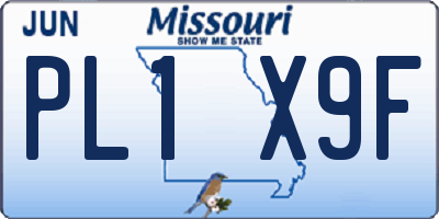 MO license plate PL1X9F
