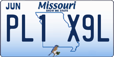 MO license plate PL1X9L