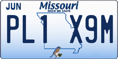 MO license plate PL1X9M