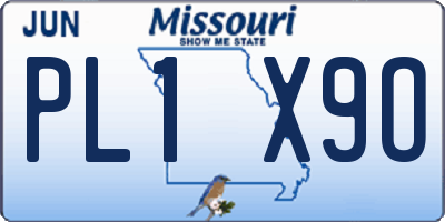 MO license plate PL1X9O