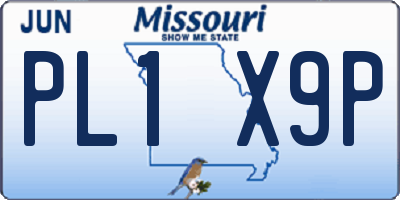 MO license plate PL1X9P