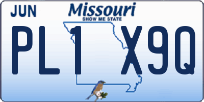 MO license plate PL1X9Q