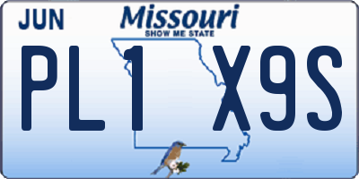 MO license plate PL1X9S