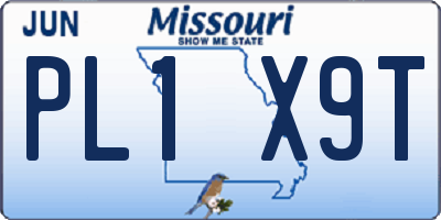 MO license plate PL1X9T