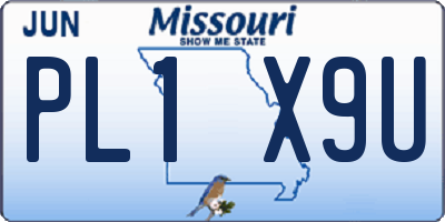 MO license plate PL1X9U