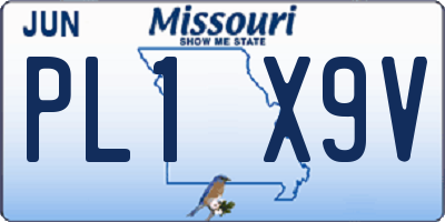 MO license plate PL1X9V
