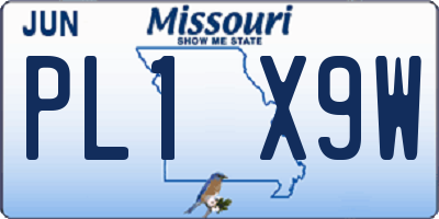 MO license plate PL1X9W