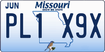 MO license plate PL1X9X