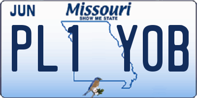 MO license plate PL1Y0B