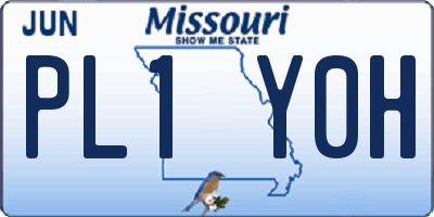 MO license plate PL1Y0H