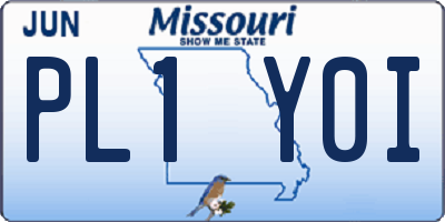 MO license plate PL1Y0I