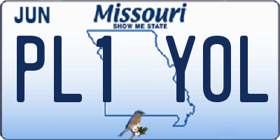 MO license plate PL1Y0L