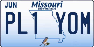 MO license plate PL1Y0M