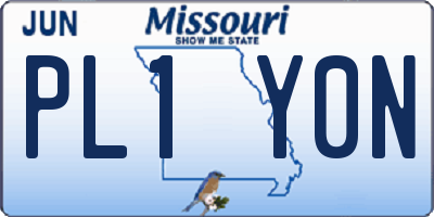 MO license plate PL1Y0N