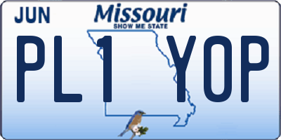 MO license plate PL1Y0P