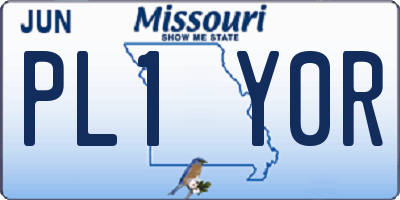 MO license plate PL1Y0R