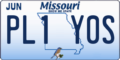 MO license plate PL1Y0S