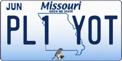 MO license plate PL1Y0T