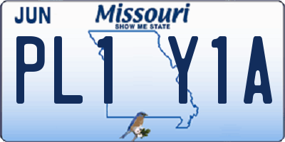 MO license plate PL1Y1A