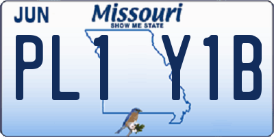 MO license plate PL1Y1B