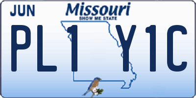 MO license plate PL1Y1C
