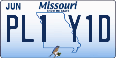 MO license plate PL1Y1D