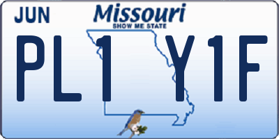 MO license plate PL1Y1F
