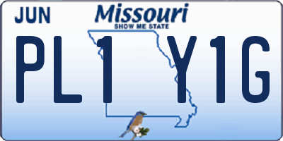 MO license plate PL1Y1G