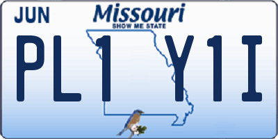 MO license plate PL1Y1I