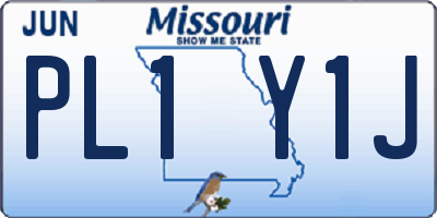 MO license plate PL1Y1J