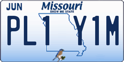 MO license plate PL1Y1M
